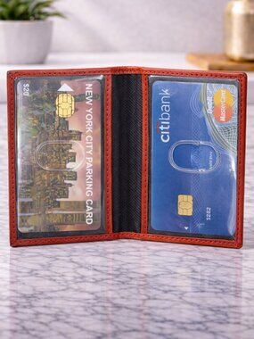 Mens Credit Card Holder Bifold Organizer in Genuine Leather